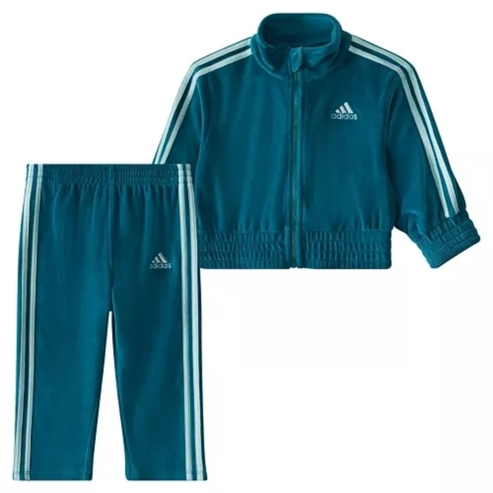 Adidas Turquoise Tracksuit with White Accents